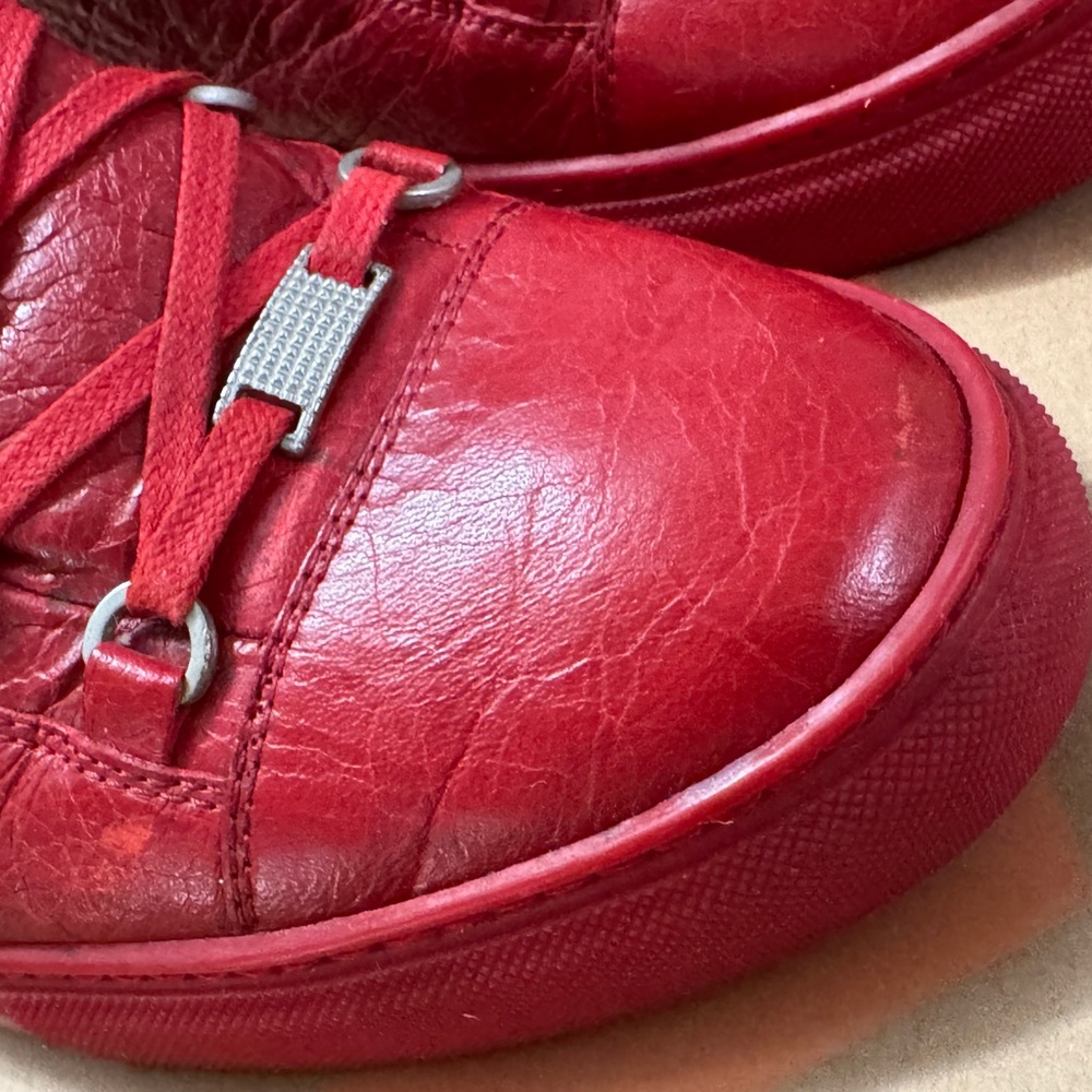 Balenciaga Red High-Top Sneakers - Picture 9 of 16